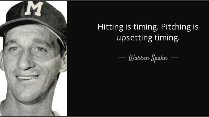 Ripken Baseball on X: “Hitting is timing. Pitching is upsetting timing.” -  Warren Spahn  / X